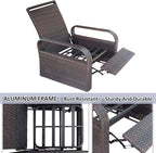 ATR ART TO REAL Outdoor Wicker Recliner Chair with 5.5'' Cushions, Automatic Adjustable Patio Chaise Lounge Chairs, Aluminum Frame Reclining Chair, UV Resistant, Rustless (Grey) - Image 9