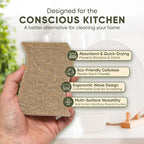 Plant-Based Kitchen Sponges | FSC-Certified & PETA Approved | Natural Cellulose - Image 2