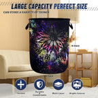Personalize Mandala Laundry Basket Oxford Cloth Foldable Galaxy Laundry Hamper - Image 3