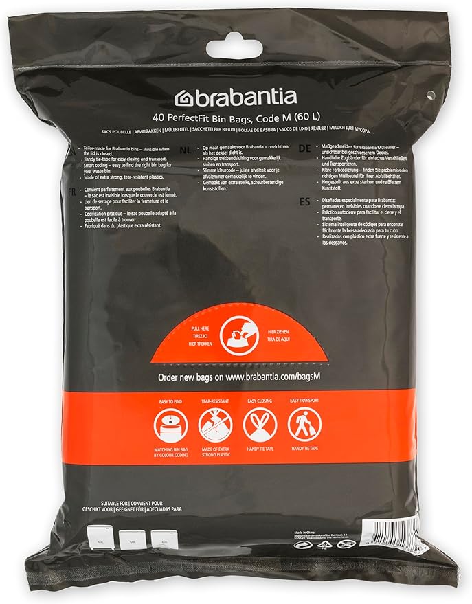 Brabantia PerfectFit Trash Bags Thick Plastic Trash Can Liners - Image 2