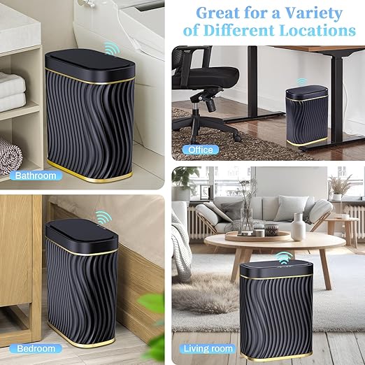 Bathroom Small Trash Can with Automatic Touchless Lid, 2.6 Gallon Smart Garbage - Image 6