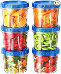6 Pack-24 oz Freezer Storage Containers, Plastic Food Storage Containers by Unknown