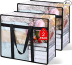 2Pack Clear Blanket Storage Bags, Vinyl Comforter Clothes Storage Closet by Besslly