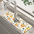 Thanksgiving Sink Faucet Absorbing Mat Pumpkin Floral Leaves Sink Splash Guard by Unknown
