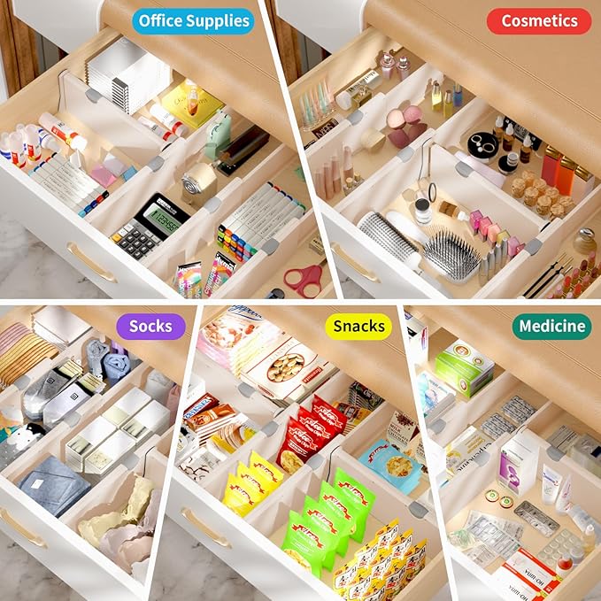 Drawer Dividers Organizer, Adjustable Separators 4" High Expandable from 11-17" - Image 7