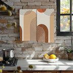 Boho Geometric Sun and Rainbow Kitchen Hand Towel Set of 2, Abstract Bohemian - Image 5