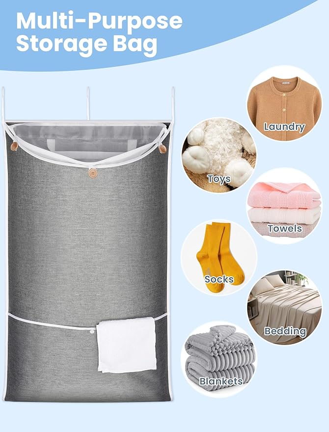 NiHome XXL Hanging Laundry Hamper Bag 39.4"x22.4" - Image 7