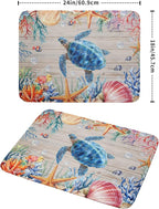 Sea Turtle Dish Drying Mat 18x24 inch Tropical Ocean Fast Dry Absorbent - Image 2