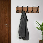 WEBI Rustic Coat Rack Wall Mount, Solid Wood Coat Hooks Wall Mounted Coat Hanger - Image 2