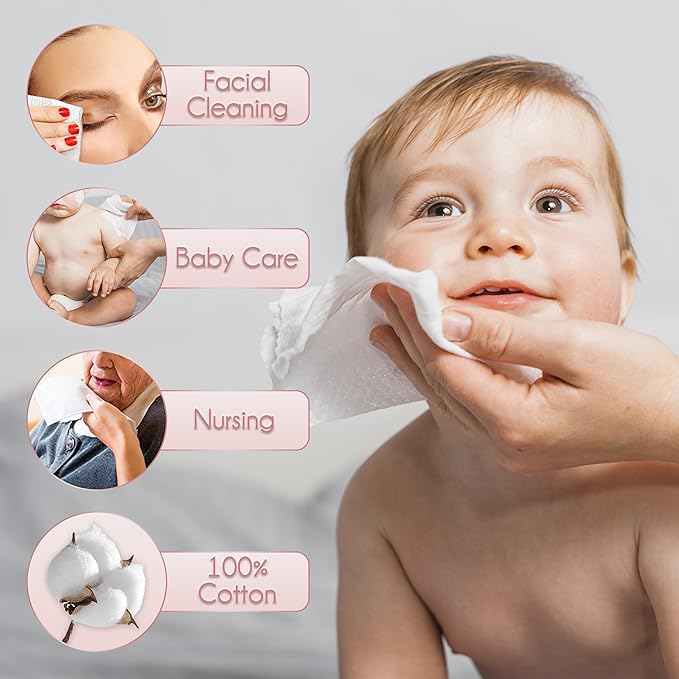 100% Cotton Disposable Face Towel 200 Count 10x12 Inch | Biodegradable Thick - Image 3