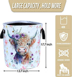 Highland Cow Laundry Basket Foldable Waterproof Oxford Cloth Funny Tote Bag - Image 2