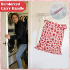 Canvas Laundry Bag with shoulder Strap 24"W x 29"H, Large Drawstring Dirty - Image 4