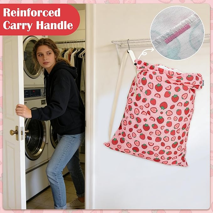 Canvas Laundry Bag with shoulder Strap 24"W x 29"H, Large Drawstring Dirty - Image 4