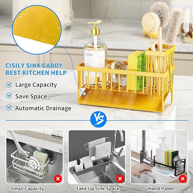Cisily Yellow Sink Caddy Organzier - Image 4