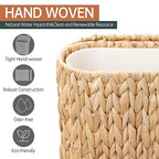 Wicker Bathroom Trash Can with Lid, Narrow Rattan Waste Basket with Removable - Image 7