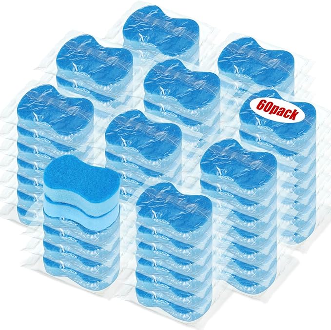 Tanlade 60 Pcs Individually Wrapped Sponges Kitchen Bulk Non Scratch Scouring by Tanlade
