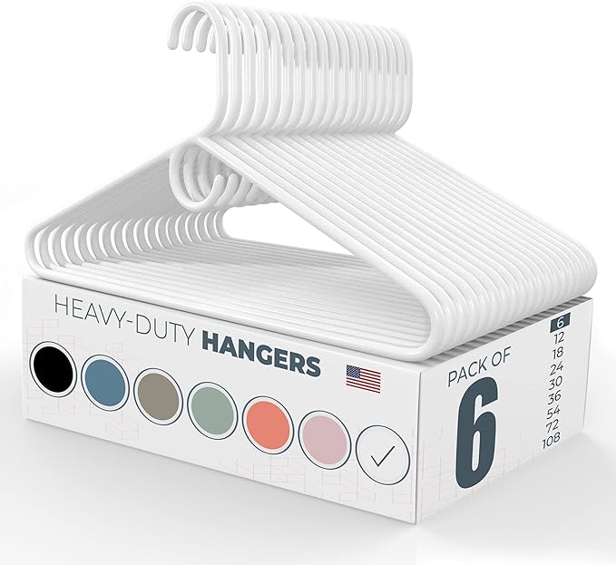 Neaties Heavy Duty Clothes Hangers 6 Pack – Made in The USA – 8lb Capacity by NeatiesHangers