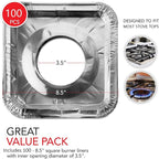 Disposable Gas Burner Liners Aluminum Foil Square Gas Stove Burner Covers - Image 2