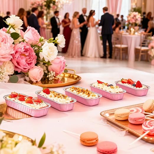 50 PACK Mini Cake Pans with Lids and Spoons, Rectangular Aluminum Foil Bread Pan - Image 2