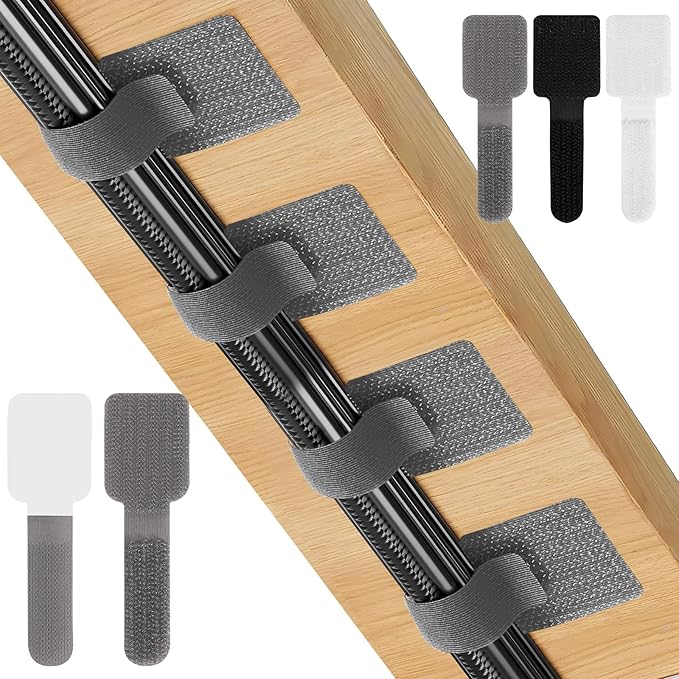 50-Pack Reusable Self-Adhesive Cable Ties cable management Adjustable Hook & by AOOTOOSPORT