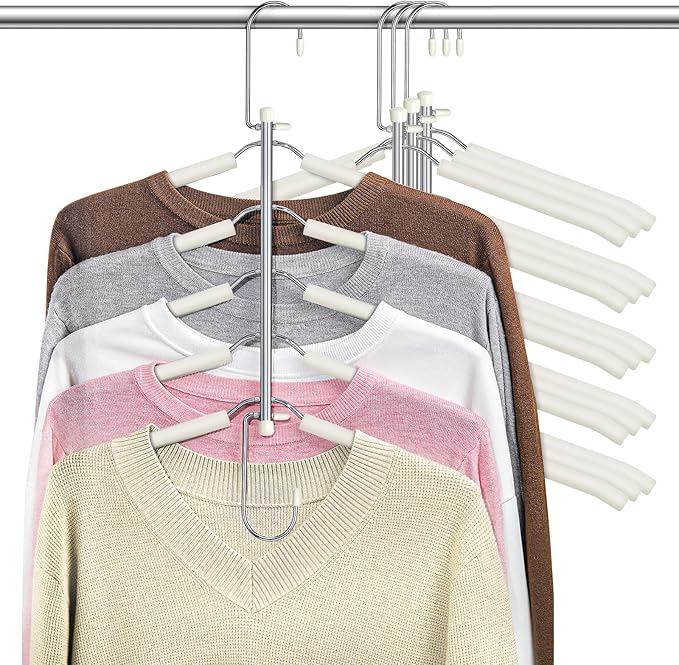 Clothes Hangers Space Saving Shirt Organizer, Non Slip Multi Shirt Hangers by Lomrsiul