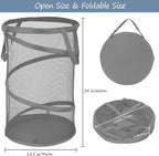 BATTOO Collapsible Laundry Baskets, Foldable Mesh Pop Up Hamper, Portable - Image 2