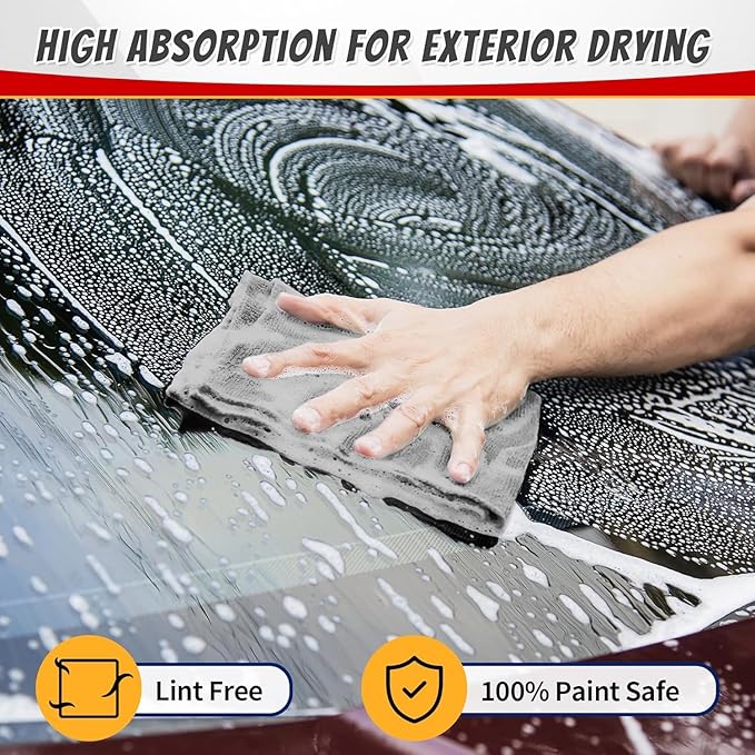 FIXSMITH Microfiber Cleaning Cloth, Shop Towels Bulk, 24 Pack Grey Microfiber - Image 7