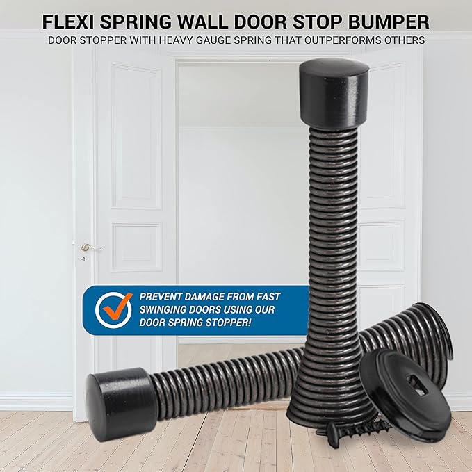 25 Pack Rok Hardware 3" Flexi Spring Heavy Duty Door Stop Oil-Rubbed Bronze - Image 3