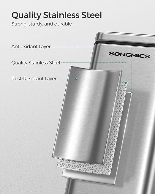 SONGMICS Bathroom Trash Can, 1.3 Gallon Small Trash Bin - Image 7