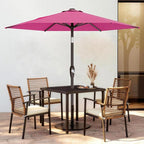 AreShark 7.5FT Patio Umbrella Table Market Umbrella with 6 Sturdy Ribs, Button Tilt/Crank, Heavy-Duty Outdoor Umbrellas for Pool, Deck, Garden and Backyard, Rose Pink - Image 2