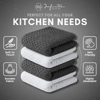 Infinitee Xclusives Premium Dish Cloth 100% Cotton 12 x 12 Inches |Pack of 4| - Image 5
