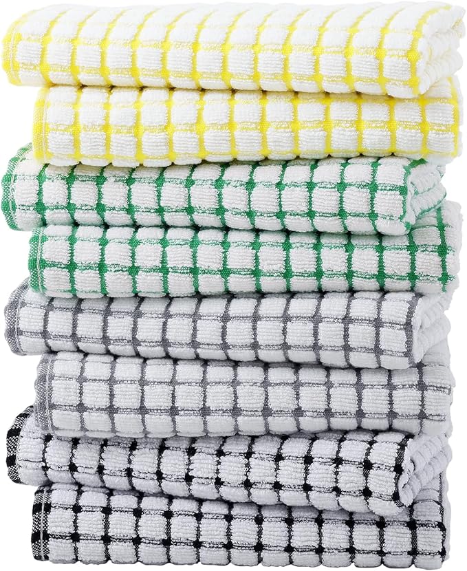 Kitinjoy Cotton 8 Pack Terry Kitchen Towels, 16 x 25 Inches Super Soft and - Image 7