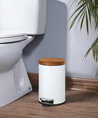 SunnyPoint Elite Bamboo Lid 4.5 Liter Round Trash Can - Image 4