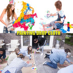 20 Pieces Plastic Drop Cloth, Dust-Proof and Rustproof, 9x12 Feet Tarp - Image 4