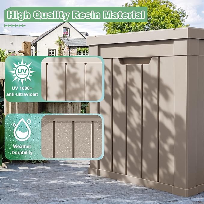 DRATO 50 Gallon Deck Box, Outdoor Storage Box for Patio Cushion, Garden Tools, Waterproof Patio Storage box, Lockable (Gray，50 Gallon) - Image 5