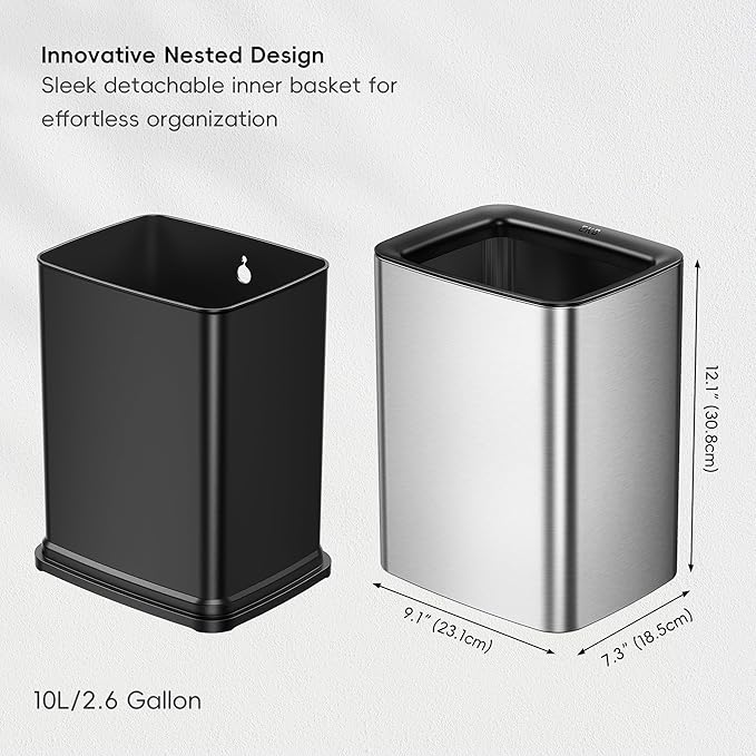 EKO Laguna 2.6 Gallon/10L Open Top Trash Can - Image 3