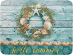 Coastal Wreath Dish Drying Mat 18x24 inch Starfish Shell Absorbent Microfiber by Giwawa