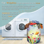 Watercolor Flowers Laundry Basket Wildflower Foldable Funny Laundry Hamper - Image 6