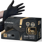 FifthPulse 6 Mil Black Nitrile Gloves, Heavy Duty Mechanic and Food Grade Glove by FifthPulse