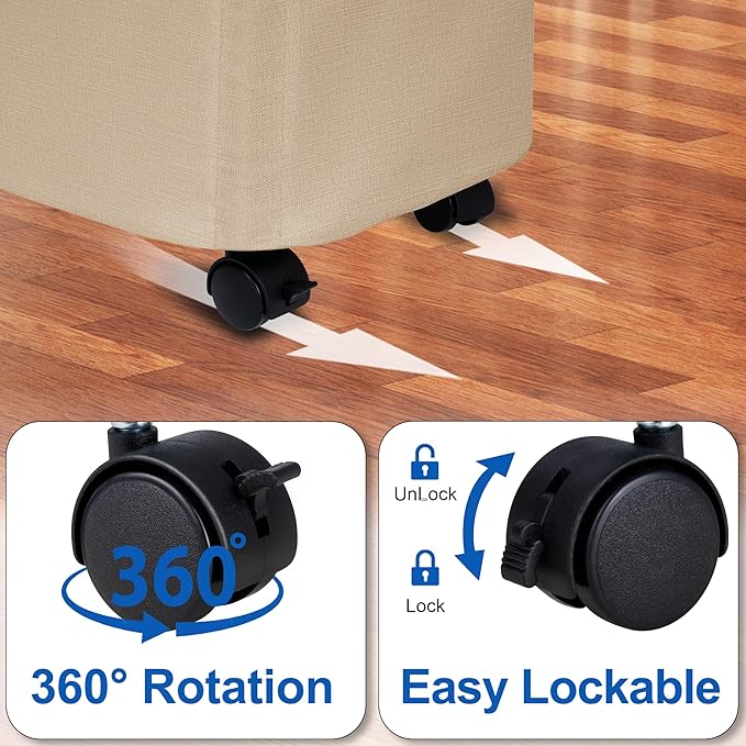 Slim Laundry Hamper with Lid and Wheels, Small Rolling Laundry Basket with - Image 4