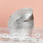 PLASTICPRO 8'' Inch Round Tin Foil Pans Disposable Aluminum, Deep Freezer & - Image 5