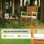 VINGLI Outdoor Rocking Chair, Weatherproof Rocker with Cushion, Wooden Rocking Bench Support 550 LBS for Patio, Yard, Garden, Outdoor or Indoors, Teak - Image 5