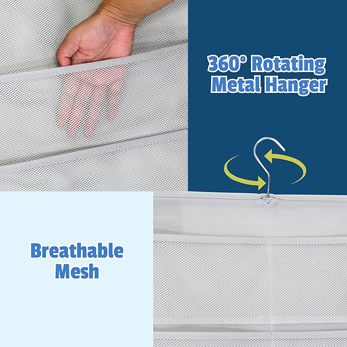 Simple Houseware Double-Sided Hanging Closet Organizer, 24-Pocket Bra & - Image 3