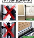 Sliding Door Security Bar, Door Jammer 2-in-1 Adjustable, Door Stoppers - Image 5