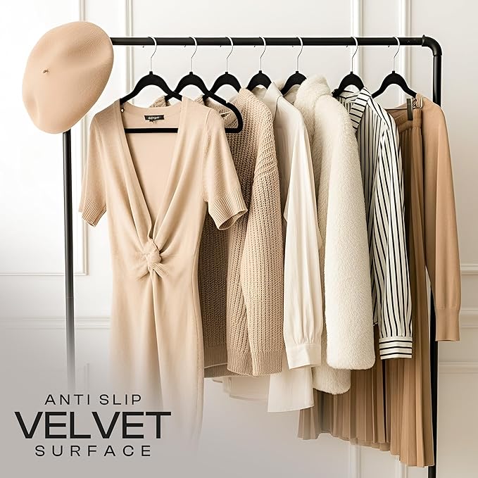Utopia Home Velvet Hangers 150 Pack – Luxury Non-Slip Slim Pant & Coat Hangers - Image 4