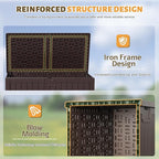Flamaker Resin Deck Box 250 Gallon, Waterproof Imitation-Wood Lockable Storage Box with Separator Plate Outdoor Indoor, Garden, Patio Furniture for Tools&Pool Accessories (Deep Brown) - Image 4