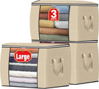 Fab totes 24 Gallons Clothes Storage, Foldable Thick Fabric Blanket Storage Bags by Fabtotes