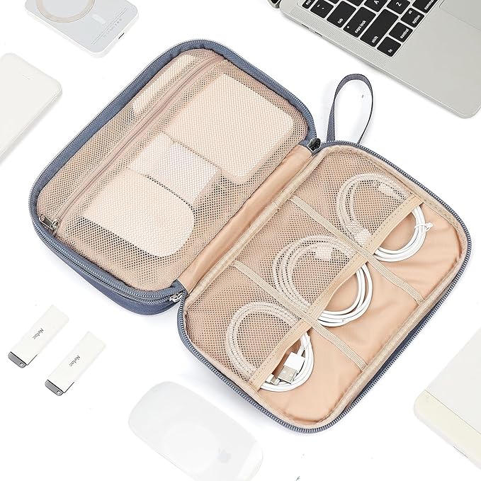 NISHEL Travel Cord Organizer Case, Double Layers Tech Electronic Bag, Essentials - Image 7