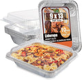 Aluminum Pans with Clear Lids 9x13-10 Pack Aluminum Foil Pans, Heavy Duty by Unknown