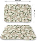 Beige Dish Drying Mat 18x24 Inch Khaki Green Vintage Floral Hydrangea Flower - Image 2